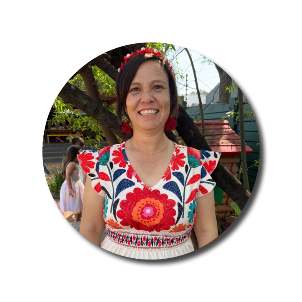 Teacher Magda teaching learners in the Blue Class